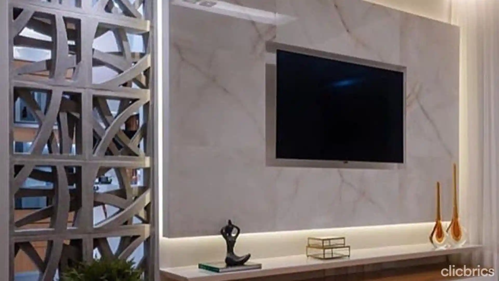 Glass TV Unit Design Idea